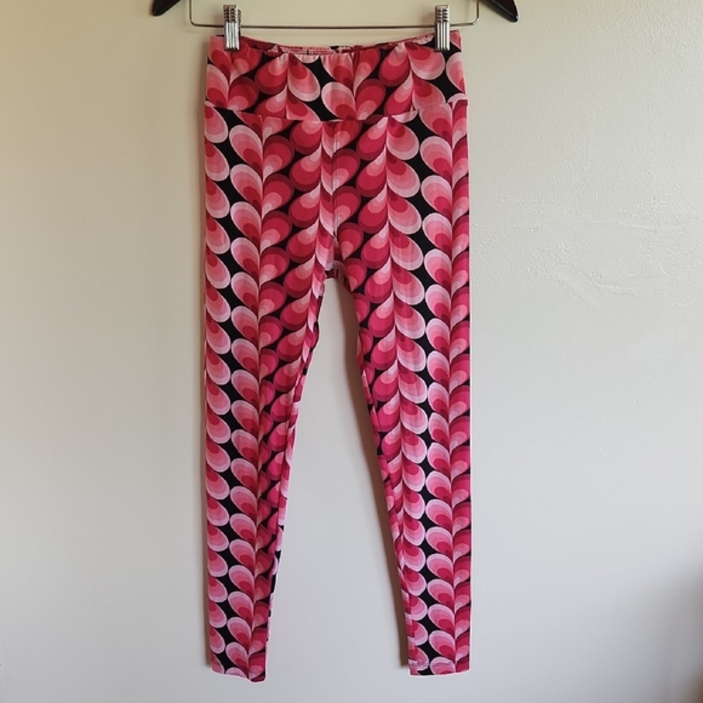 LuLaRoe Women's Leggings with Pink and Black, ONE‎ SIZE